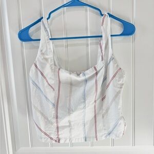 Maurice's Striped White Tank Top